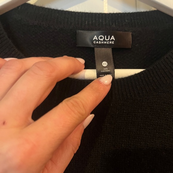 Aqua Cashmere Top Small Black - Picture 3 of 3